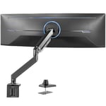 VIVO Premium Aluminum Heavy Duty Monitor Arm for Ultrawide Monitors up to 49 inches and 33 lbs, Single Desk Mount Stand, Pneumatic Height, Max VESA 100x100, Black, STAND-V101G1