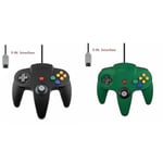 2-pack Klassisk Trådbunden N64-kontroll Retrospel 64-bitars Spelkontroll Joystick Ersättningskontroll 19 2pcs