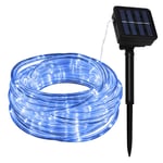 Lamker Guirlande Lumineuse Bleu Solaire Extérieur 10M 100LED Étanche Tube Rop...