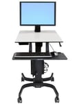 Ergotron WorkFit-C Single HD Sit-Stand Workstation - Vogn for LCD-skjerm / tastatur / mus / CPU - pulverbelagt stål  kvalitetsplast - grå  svart -