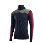 Aclima Mens LightWool Reinforced Mockneck (Blå (NAVY BLAZER/GREEN/ZINFANDEL) XX-large)