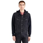 Levi's Men's Hybrid Hoodie V Trucker Blacks, Built to Last, M