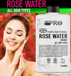 100% Pure Natural Rose Water Toner Cleanser Moisturizer For Fresh Face 250ml