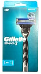 Gillette Mach 3 | Razor Handle + 1 Shaving Blade Head Precision Cut Steel