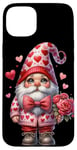 iPhone 15 Plus Heart Gnome Graphic And Valentines Flowers For Her Cute Love Case