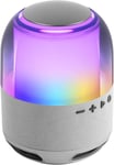 Haut-Parleur Portable Bluetooth 15W, Éclairage Orbilight RGB 360°, Son Puissant avec Driver DeepBass 57mm, Haut-Parleur Gaming Compact avec Bluetooth 5.3 et MicroSD, Argent