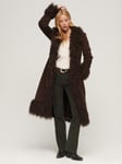 Superdry Faux Fur Lined Longline Afghan Coat