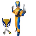 Wolverine Cosplay Kostym Halloween Jul Barn Kostym Superhjälte 100-150 S (100-115CM)