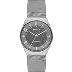 Skagen Grenen Montre pour Homme, Mouvehommet à Énergie Solaire, Bracelet en Acier Inoxydable Ou en Cuir, Gris et ton argenté