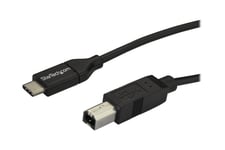 StarTech.com 2m 6ft USB C to USB B Cable - USB 2.0 - USB Type C Printer Cable M/M - USB 2.0 Type-C to Type-B Cable (USB2CB2M) - USB typ C-kabel - 24 pin USB-C till USB typ B - 2 m