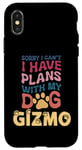 Coque pour iPhone X/XS Nom de chien Gizmo Cadeau personnalisé Busy With My Dog Gizmo