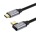 YIWENTEC USB C to USB C male male angle 2M Cable, USB C Data Cable USB 3.1 Gen 2 10Gbps Data Transfer USB C 100W Cable, 4K 60Hz USB C Display Cable