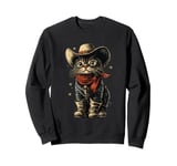 Black Cat in Cowboy Boots Sweatshirt