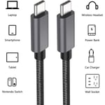 5m USB-C - USB-C 3A laddkabel / fastcharge QC3.0 60W 5 meter