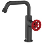 Essebagno 9021326 Indus mitigeur lavabo bas noir et manette rouge