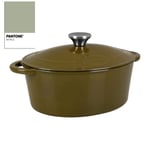 Cocotte ovale 9 litres tous feux dont induction vert sauge  