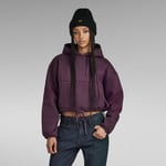 G Star Raw Womens G-Star RAW Sleeve Graphic Cropped Loose Hoodie - Purple Cotton - Size Medium