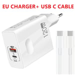 USB-C 120W Gan Supersnabb PD-Laddare för Bärbara, Tabletter, 15-tums iPad, Macbook, Oppo, Samsung, Xiaomi - USB Snabbladdningsadapter, EU-kontakt