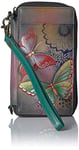 Anna by Anuschka Women's Hand-Painted Genuine Leather Smartphone Case & Wallet - Butterfly Paradise, Butterfly Paradise, One Size