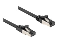 Delock - Koblingskabel - Rj-45 (Hann) Til Rj-45 (Hann) - 25 Cm - U/Ftp - Cat 8.1 - Uten Hindringer, Flat - Svart