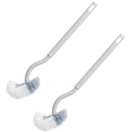 2X Brosse de Toilette avec Poils Doux Nettoyage Murale wc Poignée Compacte En Profondeur