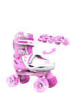 SkateHut Kids' Yvolution NEON 2-In-1 Combo Inline/Quads Roller Skates, Pink