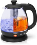 Small Electric Kettle with Filter Tea Infuser 2200W 1L for Home and Office Blac