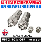 MALE+FEMALE TV AERIAL COAXIAL CABLE LEAD CONNECTORS PLUGS SOCKETS COAX ADAPTOR