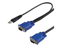 Startech.Com 15 Ft 2-In-1 Ultra Thin Usb Kvm Cable - Video- / Usb-Kabel - Usb, Hd-15 (Vga) (Hann) Til Hd-15 (Vga) (Hann) - 4.57 M - Svart - For P/N: Cab831hdu, Rackcons1908, Sv1631dusbuk, Sv565dutpu, Sv565utpul, Sv831dusbuk