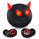 XZC Kids Wireless Earbuds Halloween Cute Little Devil Earphones for Kids Adult Noise Reduce Bluetooth 5.0 Waterproof Sport Stereo Headphones with Built-in Mic for iPhone/Android (Little Devil)