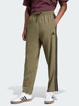 adidas Essentials 3-Stripes Stanford Pants Open Hem, Olive, Size S, Men