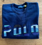 Polo Ralph Lauren Embellished Sweatshirt Sweater Pullover Jumper Navy L