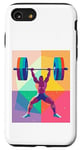 Coque pour iPhone SE (2020) / 7 / 8 Musculaire Guy Overhead Pressing a Massive Barbell