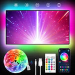 KANTUTOE Ruban LED TV, 7M TV LED pour 75"- 100" TV, musique sync Bluetooth app et télécommande TV LED Strip USB alimenté pour chambre/jeux