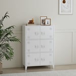 [en.casa] - Armoire de bureau métallique Hamina acier 113 x 80 x 40 cm blanc