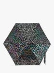 Fulton Tiny 2 Iridescent Leopard Umbrella, Metallic/Multi