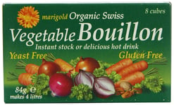 Marigold Organic Swiss Vegetable Bouillon Cubes Yeast Free 8 Cubes, 84g