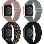 Stretchig nylonrem kompatibel med Apple Watch-remmar 38mm 40mm 41mm, justerbara sport elastiska band, 4-pack 38/40/41mm