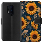 OnePlus 8 Pro Sort Lommebokdeksel Solrosor