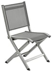 Dehner Chaise Pliante Chicago en Aluminium/Plastique Gris env. 88 x 57,5 x 48,5 cm