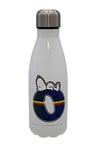 Snoopy-Bouteille d'eau en Acier Inoxydable Snoopy, Fermeture Hermétique, avec Motif Lettre O Multicolore, 550 ml, Couleur Blanche, Produit Officiel (CyP Brands)