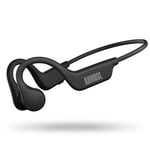 August EP410 Bone Conduction Headphones Bluetooth 5.3 Upgrade - Open Ear Wireless Headset with Mic for Gym, Running, Cycling, Sport and Voice Assistant - Type C Charging Up To 9 Hours Battery - Black