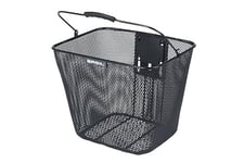 Basil Bilbao Panier de vélo Avant Noir résistant aux intempéries Compatible KF – Panier de Guidon Robuste pour l'école, Le Travail et Les Courses Quotidiennes, Polyvalent et Pratique.