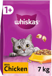 Whiskas 1+ Adult Chicken, Adult Dry Cat Food With Vitamin A Pack of 1 7kg