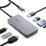 HUB USB C, 7 en 1 Hub USB 3.2 avec 10Gbps USB A x 3, 4K HDMI, PD100W, Lecteur de Carte SD & TF, Câble de 50cm, Adaptateur USB C pour MacBook, Mac Pro/Mini, Surface Pro, XPS, PC Portable