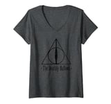 Harry Potter The Deathly Hallows Logo T-Shirt avec Col en V