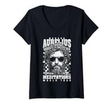 Womens Funny Stoic Philosophy Marcus Aurelius Meditations Tour V-Neck T-Shirt