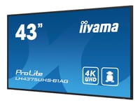 Iiyama Prolite Lh4375uhs-B1ag - 43" Diagonalklasse (42.5" Synlig) Led-Bakgrunnsbelyst Lcd-Skjerm - Intelligent Skilting - Med Built-In Media Player, Sdm Slot Pc - Android - 4K Uhd (2160P) 3840 X 2160 - Black Bezel With Matte Finish