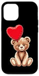 Coque pour iPhone 12/12 Pro Ours en peluche coeur amour joyeux Saint-Valentin