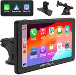 APHQUA A3 ecran Carplay et Android Auto, stéréo de Voiture à écran Tactile IPS Portable 7 Pouces, Mains Libres Bluetooth, WiFi, AirPlay, FM Prend en Charge la Plupart des modèles de Voiture